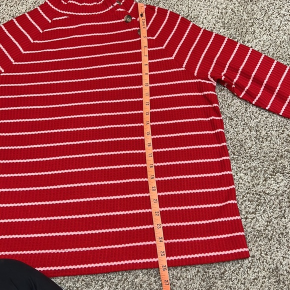 Red Pink Striped Sweater Large LOFT New with Tags - Picture 6 of 7